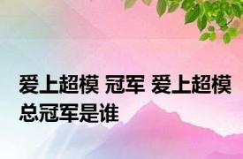 爱上超模 冠军 爱上超模总冠军是谁