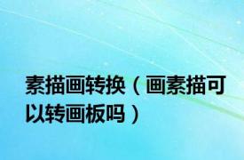素描画转换（画素描可以转画板吗）
