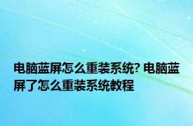 电脑蓝屏怎么重装系统? 电脑蓝屏了怎么重装系统教程