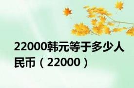 22000韩元等于多少人民币（22000）