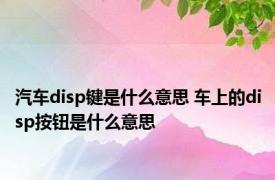 汽车disp键是什么意思 车上的disp按钮是什么意思