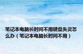 笔记本电脑长时间不用键盘失灵怎么办（笔记本电脑长时间不用）
