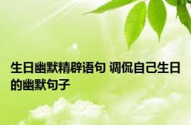 生日幽默精辟语句 调侃自己生日的幽默句子