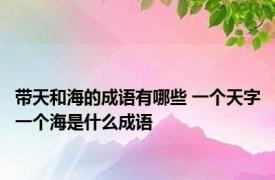 带天和海的成语有哪些 一个天字一个海是什么成语