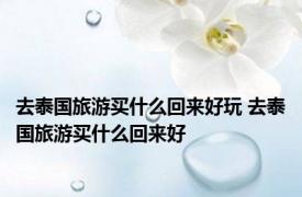 去泰国旅游买什么回来好玩 去泰国旅游买什么回来好
