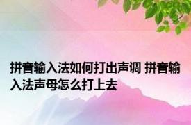 拼音输入法如何打出声调 拼音输入法声母怎么打上去