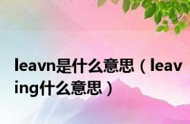 leavn是什么意思（leaving什么意思）