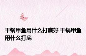 干锅甲鱼用什么打底好 干锅甲鱼用什么打底