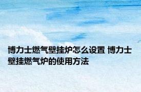 博力士燃气壁挂炉怎么设置 博力士壁挂燃气炉的使用方法