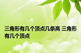 三角形有几个顶点几条高 三角形有几个顶点