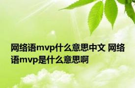 网络语mvp什么意思中文 网络语mvp是什么意思啊