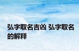 弘字取名吉凶 弘字取名的解释
