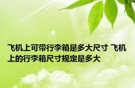 飞机上可带行李箱是多大尺寸 飞机上的行李箱尺寸规定是多大