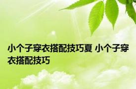 小个子穿衣搭配技巧夏 小个子穿衣搭配技巧