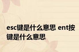 esc键是什么意思 ent按键是什么意思