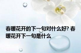 春暖花开的下一句对什么好? 春暖花开下一句是什么