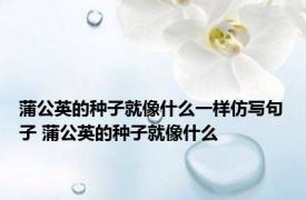 蒲公英的种子就像什么一样仿写句子 蒲公英的种子就像什么