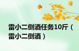 雷小二倒酒任务10斤（雷小二倒酒）