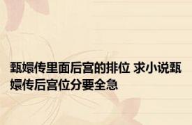 甄嬛传里面后宫的排位 求小说甄嬛传后宫位分要全急