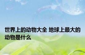 世界上的动物大全 地球上最大的动物是什么