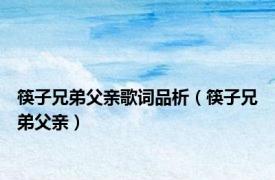 筷子兄弟父亲歌词品析（筷子兄弟父亲）