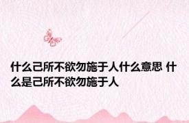 什么己所不欲勿施于人什么意思 什么是己所不欲勿施于人