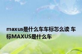 maxus是什么车车标怎么读 车标MAXUS是什么车