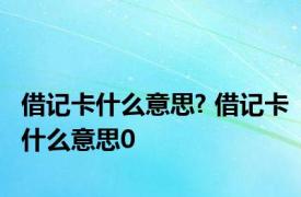 借记卡什么意思? 借记卡什么意思0