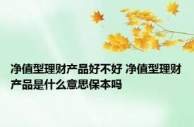 净值型理财产品好不好 净值型理财产品是什么意思保本吗