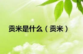 贡米是什么（贡米）
