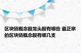 区块链概念股龙头股有哪些 最正宗的区块链概念股有哪几支