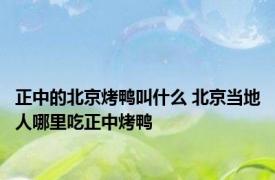 正中的北京烤鸭叫什么 北京当地人哪里吃正中烤鸭