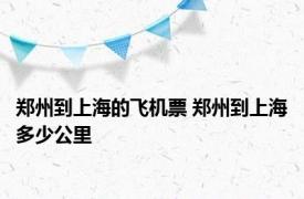 郑州到上海的飞机票 郑州到上海多少公里