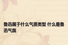 鲁迅属于什么气质类型 什么是鲁迅气氛