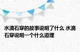 水滴石穿的故事说明了什么 水滴石穿说明一个什么道理