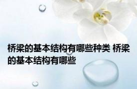 桥梁的基本结构有哪些种类 桥梁的基本结构有哪些