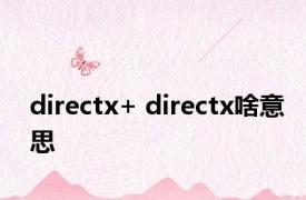 directx+ directx啥意思