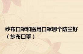 纱布口罩和医用口罩哪个防尘好（纱布口罩）