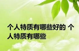 个人特质有哪些好的 个人特质有哪些