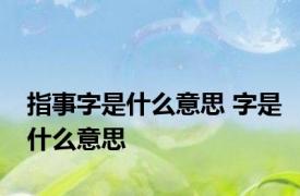指事字是什么意思 字是什么意思