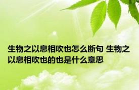 生物之以息相吹也怎么断句 生物之以息相吹也的也是什么意思
