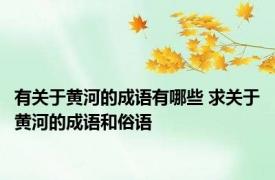 有关于黄河的成语有哪些 求关于黄河的成语和俗语