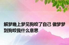 解梦晚上梦见狗咬了自己 做梦梦到狗咬我什么意思