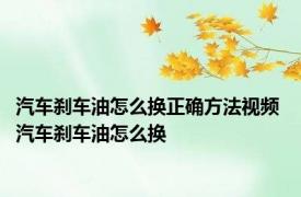 汽车刹车油怎么换正确方法视频 汽车刹车油怎么换