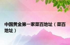 中国黄金第一家菜百地址（菜百地址）