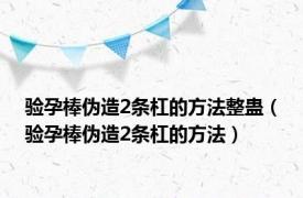 验孕棒伪造2条杠的方法整蛊（验孕棒伪造2条杠的方法）