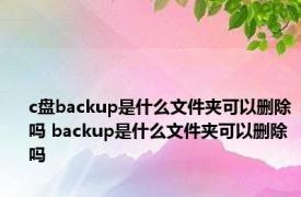 c盘backup是什么文件夹可以删除吗 backup是什么文件夹可以删除吗