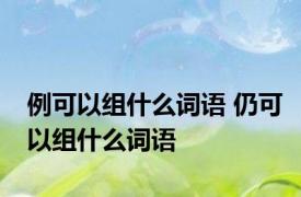 例可以组什么词语 仍可以组什么词语