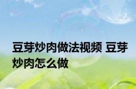 豆芽炒肉做法视频 豆芽炒肉怎么做