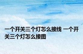 一个开关三个灯怎么接线 一个开关三个灯怎么接图